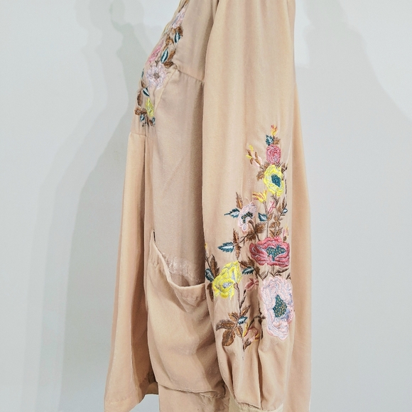 Free People Mia Velvet Embroidered Mini Dress - Small - Picture 8 of 12